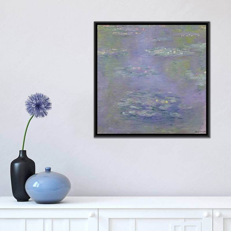 iCanvas "Waterlilies, 1903 " by Claude Framed Canvas Print Bed